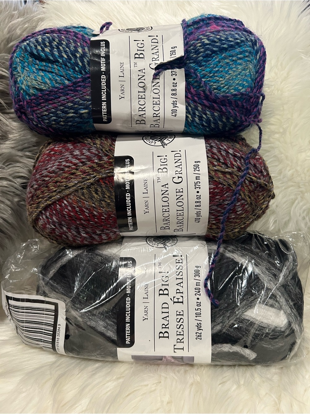 Loops & Threads Barcelona Big! Multicolor & Black Yarn Pack  (3 skeins)